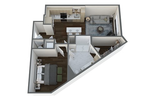 Floor plan for studio, 1 bath, 760 sqft